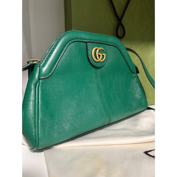 $2316 Gucci Marmot Rebelle Feline Bag Small - Emerald Green - Picture 3 of 14